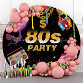 Lofaris Circle Graffiti 80s Party Backdrop For Happy Birthday