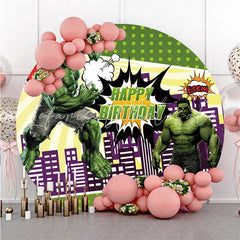 Lofaris Circle Green Giant And City Happy Birthday Backdrop