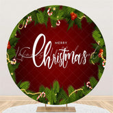 Lofaris Circle Green Leaves Merry Chrismas Backdrop For Party