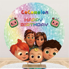 Lofaris Circle Happy Family Bokeh Birthday Backdrops