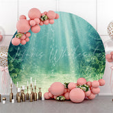 Lofaris Circle Light Green Sea World Scenery Party Backdrop