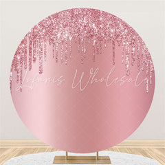 Lofaris Circle Light Pink Glitter Birthday Party Backdrops
