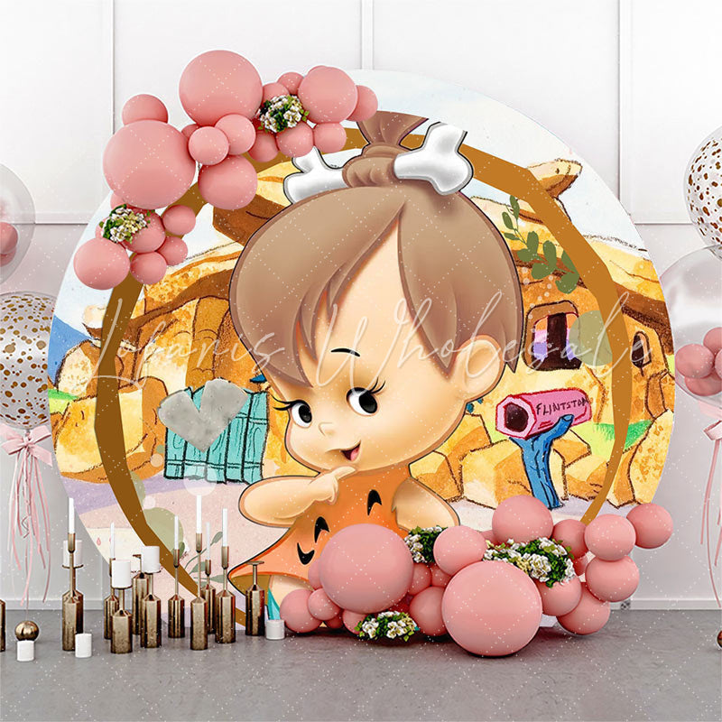 Lofaris Circle Little Baby Round Birthday Party Backdrop kit