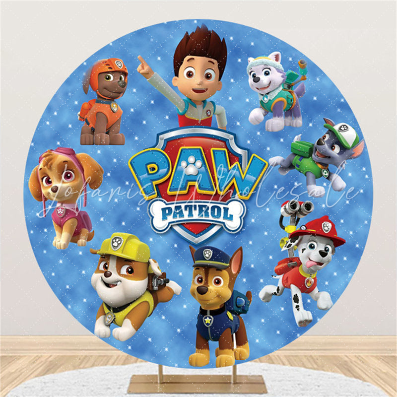 Lofaris Circle Little Dogs Happy Birthday Backdrop For Boy