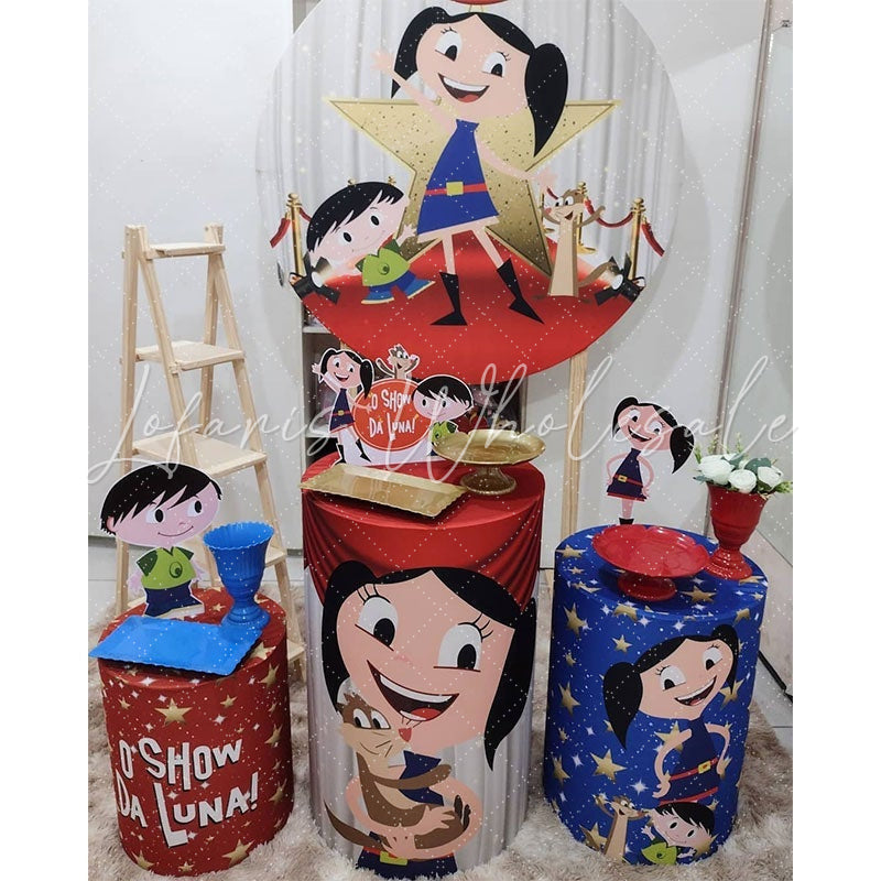 Lofaris Circle Luna Show And Red Carpet Birthday Party Backdrop Kit