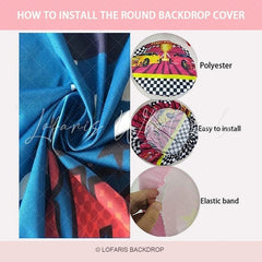 Lofaris Circle Luna Show And Red Carpet Birthday Party Backdrop Kit