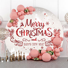 Lofaris Circle Merry Christmas And Happy New Year Backdrop