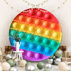 Lofaris Circle Pop It Colorful Round Party Backdrops for Kids