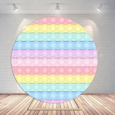 Lofaris Circle Pop It Toy Birthday Round Backdrops for Girl