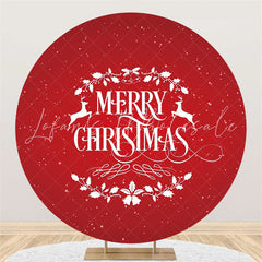 Lofaris Circle Red Leaves Merry Christmas Happy Holiday Backdrop