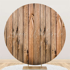 Lofaris Circle Retro Style Wood Backdrop For Birthday Party