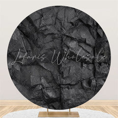 Lofaris Circle Simple Nature Black Stone Birthday Backdrop