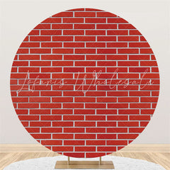 Lofaris Circle Simple Red Brick Backdrop For Birthday Party