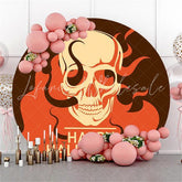 Lofaris Circle Skull Red Happy Helloween Backdrop For Party