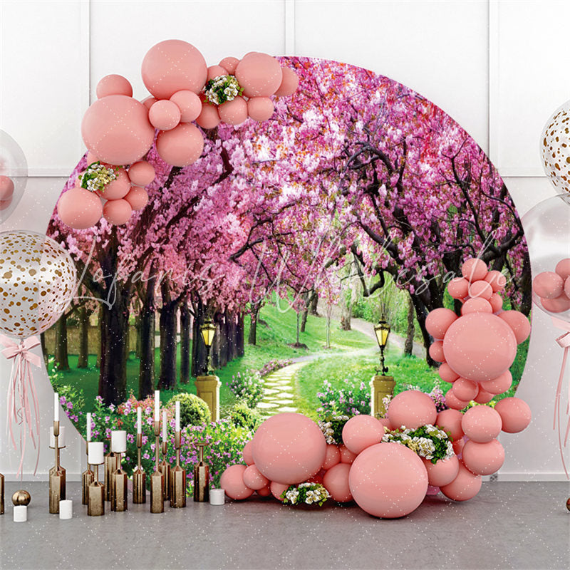 Lofaris Circle Spring Flower Tree Park Happy Birthday Backdrop