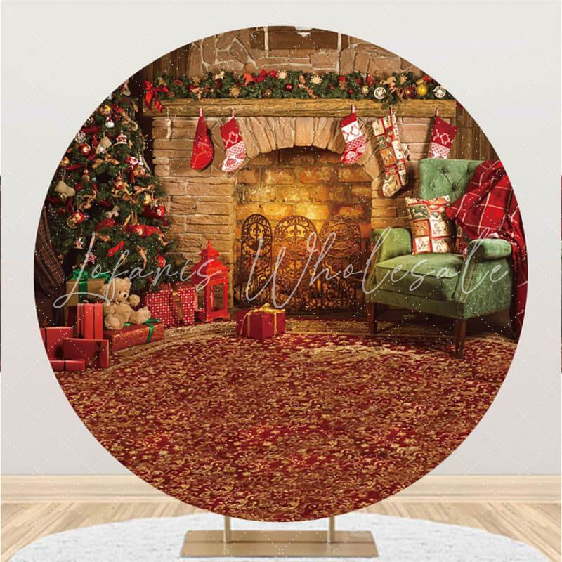 Lofaris Circle Sweet House With Christmas And Gift Backdrop