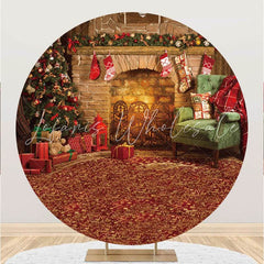 Lofaris Circle Sweet House With Christmas And Gift Backdrop