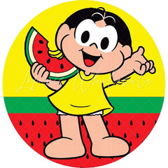 Lofaris Circle Watermelon Girl Yellow Birthday Party Backdrop