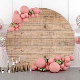 Lofaris Circle Wooden Textured Simple Baby Shower Backdrop