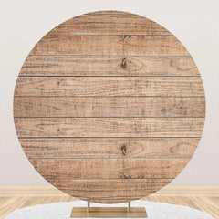 Lofaris Circle Wooden Textured Simple Baby Shower Backdrop