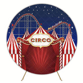 Circus and Roller Coaster Round Backdrop for Kids Event