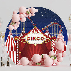 Circus and Roller Coaster Round Backdrop for Kids Event