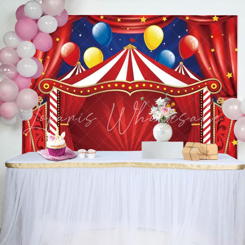 Circus Carnival Lights Stars Tent Theme Party Photo Backdrop