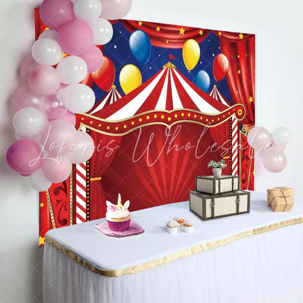 Circus Carnival Lights Stars Tent Theme Party Photo Backdrop