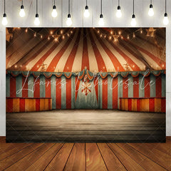 Lofaris Circus Mill Tent Red Stripes Light Birthday Backdrop