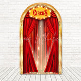 Circus Red Curtain Show Scene Arch Backdrop For Carnival Party