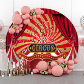 Lofaris Circus Red Star Curtain Stripes Circle Backdrop