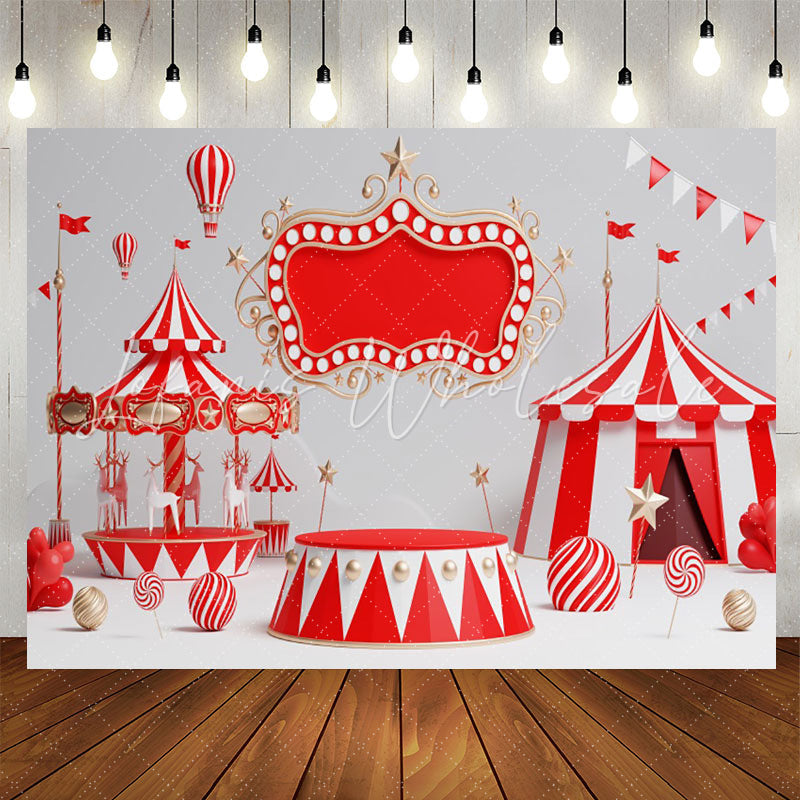 Lofaris Circus Stage Playground Birthday Backdrop For Kids