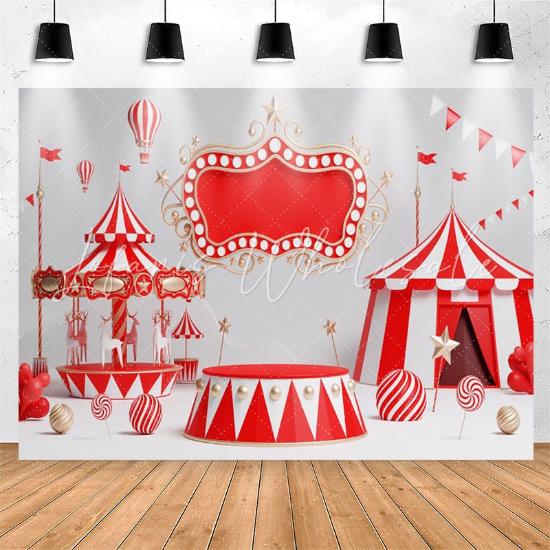 Lofaris Circus Stage Playground Birthday Backdrop For Kids