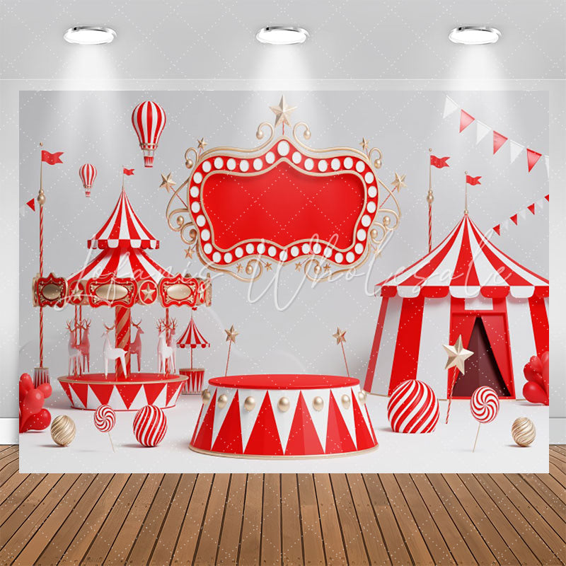 Lofaris Circus Stage Playground Birthday Backdrop For Kids
