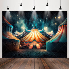 Lofaris Circus Tents Smoke Star Night Birthday Backdrop