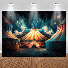 Lofaris Circus Tents Smoke Star Night Birthday Backdrop