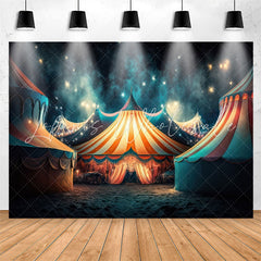 Lofaris Circus Tents Smoke Star Night Birthday Backdrop