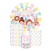 Circus Themed Round Backdrop and Cylinders Kit for Fun