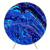 Classic Blue Round Backdrop For Elegant And Versatile Party Theme