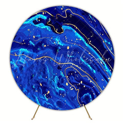 Classic Blue Round Backdrop For Elegant And Versatile Party Theme