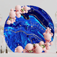 Classic Blue Round Backdrop For Elegant And Versatile Party Theme