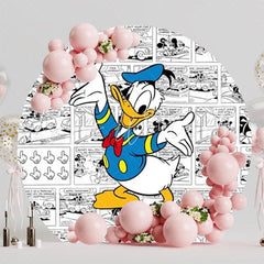 Classic Donald Duck Round Backdrop For Fun Cartoon Kids Party Theme