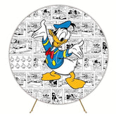Classic Donald Duck Round Backdrop For Fun Cartoon Kids Party Theme