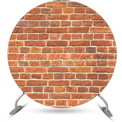 Lofaris Classic Faded Red Brick Wall Round Party Backdrop