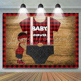 Lofaris Classic Lattice Wooden Baby Shower Backdrop For Boy