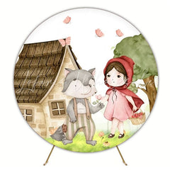 Classic Little Red Riding Hood Round Backdrop For Fairytale Party