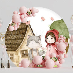 Classic Little Red Riding Hood Round Backdrop For Fairytale Party
