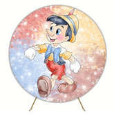 Classic Pinocchio Birthday Party Round Backdrop For Storybook Fun