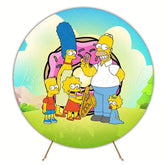 Classic Simpsons Round Backdrop For Nostalgic Cartoon Party Fun