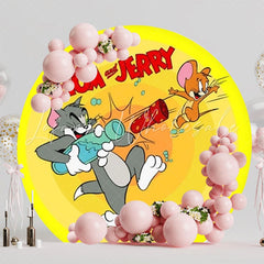 Classic Tom And Jerry Cartoon Round Backdrop For Fun Celebrations